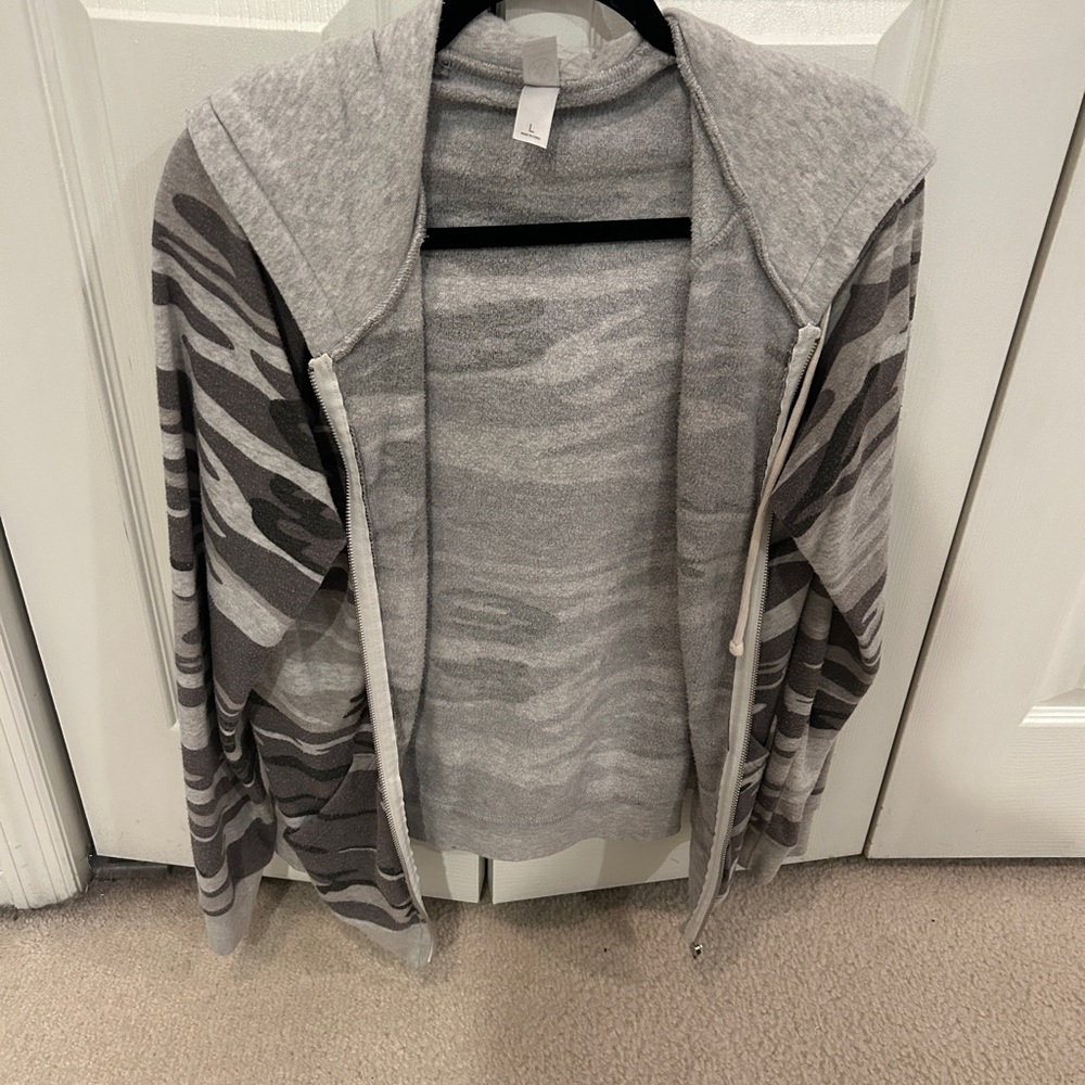 Camo Zip Up Sweatshirt
